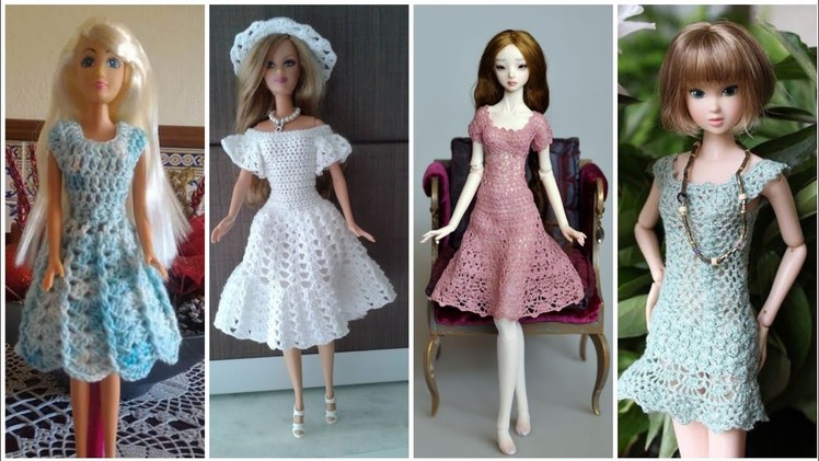 Highly trendy Barbie dolls #crochet #midi #dress.skater dress with newest pattern