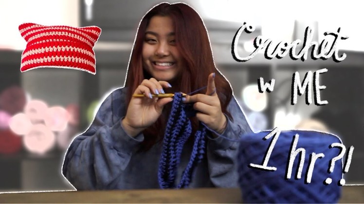 How much can I crochet in an hour?! | crochet cat beanie