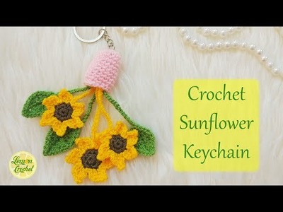 How to Crochet a Sunflower Keychain | Crochet Tutorial for Beginners | Lemon Crochet????
