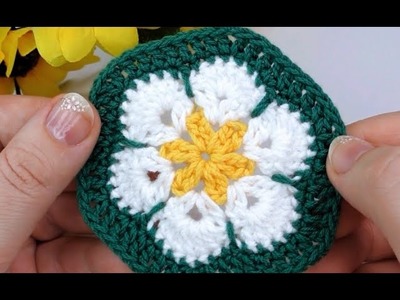 How to crochet african daisy flower simple tutorial