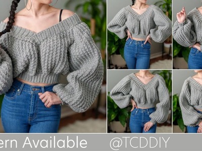 How to Crochet: Oversized Sweater | Pattern & Tutorial DIY