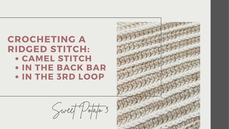 How to Crochet the Camel Stitch also known as crocheting in the back bar and the 3rd loop