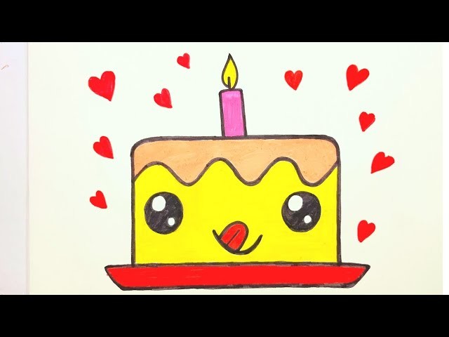 How to Draw a Simple Cute Cake | Cake Drawing | Cake | Emoji Cake Drawing | #shaluartsandcrafts