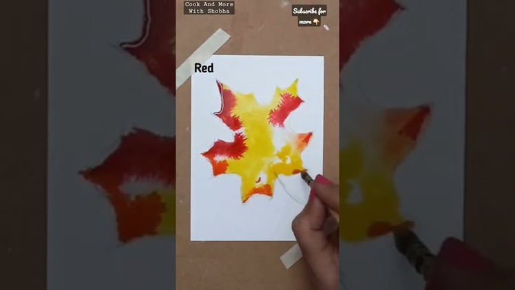 How to Draw Maple Leaf ???? | Easiest Painting Tutorial| #shorts #youtubeshorts #youtube #tutorial #art