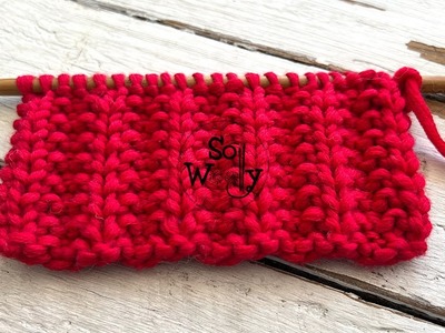 How to knit a second version of the Mock English Rib stitch (ideal for beginners) - So Woolly