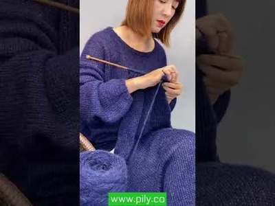 How to knit sweater how to knit a sweater without a pattern free hand knitting for beginners #shorts