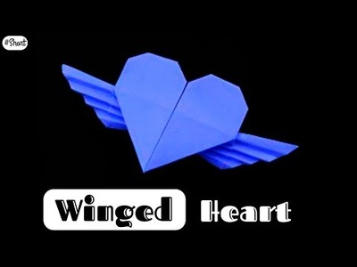How To Make A Paper Heart With Wings | Origami Winged Heart Tutorial | New Origami Craft | #Short |