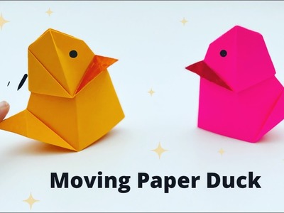 How To Make Moving Paper Duck Toy For Kids. Nursery Craft Ideas. Paper Craft Easy. KIDS  crafts