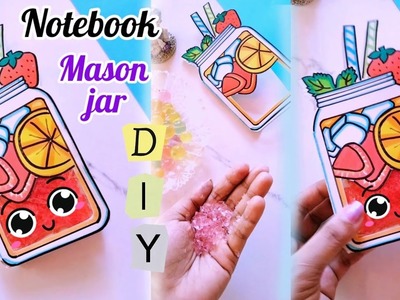 How to make paper mason jar notebook | making paper juice glass note book | DIY school supplies
