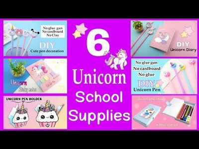 How to make unicorn school supplies without glue gun #unicorn