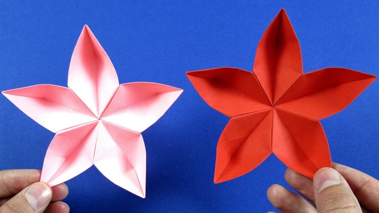 Как сделать простой цветок из бумаги - Оригами цветок