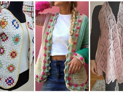 Latest Beautiful Most Running crochet knitting cardigan jackets shrugs design