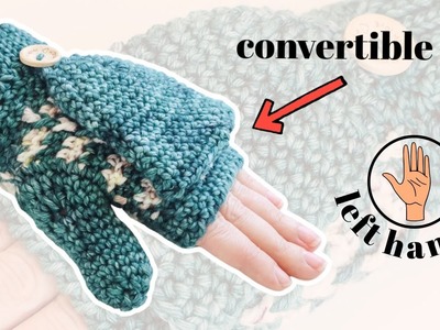 LEFT HANDED CROCHET: Convertible Mittens | Fast & Easy Crochet