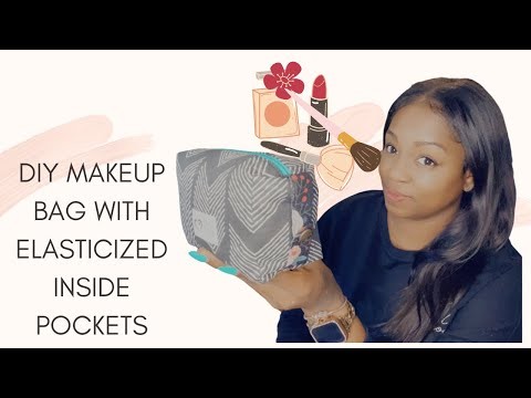 MAKEUP.COSMETIC BAG TUTORIAL WITH INSIDE ELASTICIZED POCKETS & SIDE SNAP DESIGN | MAKEUP BAG DIY