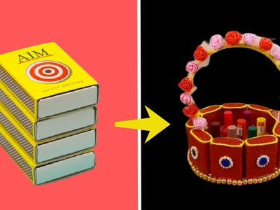 Makeup Organizer from Matchbox. Hairband | Best Out of Waste Idea | Craftgala
