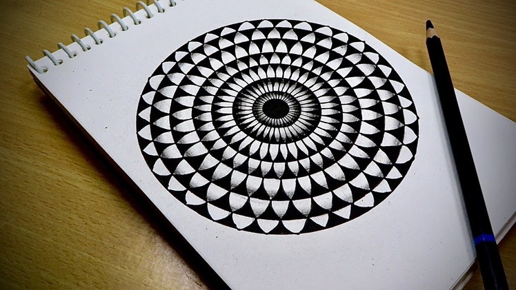 Optical illusion mandala art for beginners | step by step tutorial | How to draw