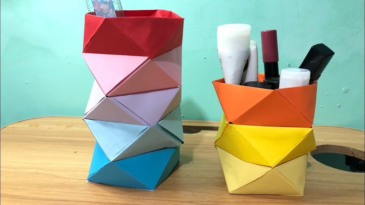 Origami organizer - How to Make a Paper Aesthetic Organizer | DIY