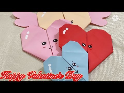 Origami paper heart DIY on Valentine’s Day special and easy￼