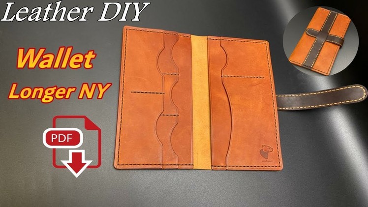 PDF Pattern  Wallet - Travel Loger NY - Leather Craft - DIY Passbrieftasche Portemonnaie