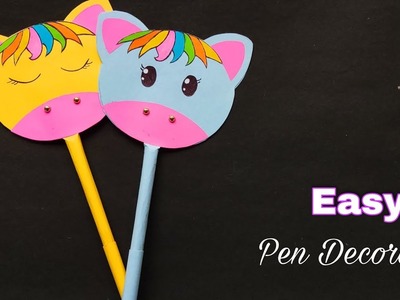 Pen Decoration Ideas. Pen Decoration with Paper. Craft Compilation. School Supplies Diy #shorts