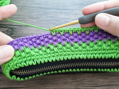 Super Easy Crochet Purse Bag With Zipper - Step by Step