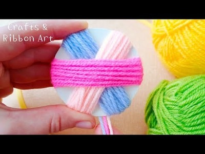 Super Easy Flower Craft Ideas with Wool - Hand Embriodery Amazing Trick - DIY Woolen Flowers