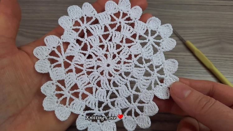SUPER Very Easy Beautiful Flower Crochet Pattern Knitting Online Tutorial for beginners Tığ işi örgü
