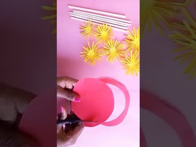 Try it !!! Quick DIY Flower Wall hanging Decoration Craft idea - #Shorts #Youtubeshorts #Viral