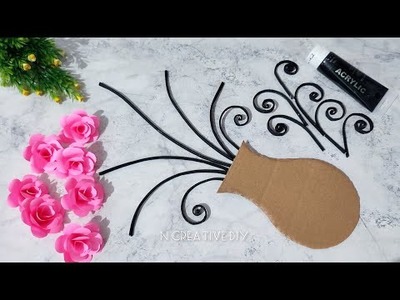 Unique rose wall hanging craft | Paper craft for home decoration | Diy Paper flower wall decoration