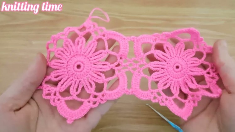 WOW !! FANTASTIC Adorable Floral Crochet Pattern. handmade and easy.knitting tutorial. TIĞ İŞİ MOTİF