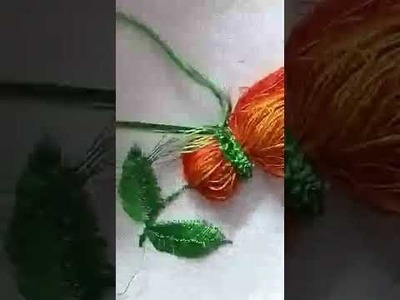 3D Flower Stitch Hand Embroidery Design With Tutorial #trend #short #hand_embroidery
