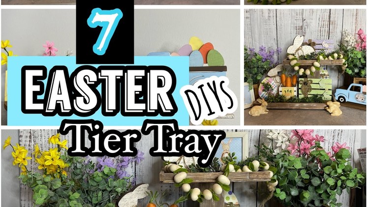 7 Quick, Fun and Easy Tier Tray DIYs | Using Dollar Tree Items, Including Wood Tumbling Blocks