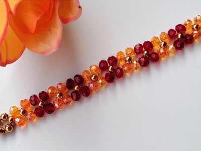 Beaded bracelet | Make bracelet with crystal beads | jewelry making