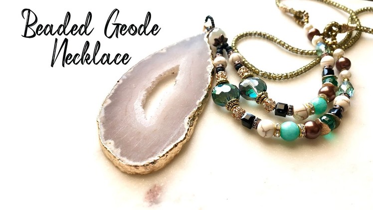 Beaded Geode Necklace Featuring @Jesse James Beads! '