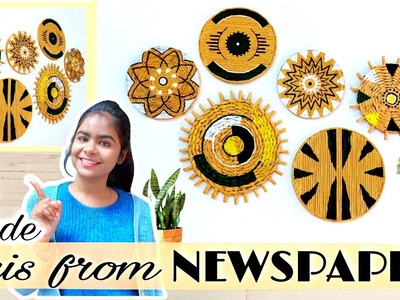 Boho Wall Decor in Rs-0 ????|  NEWSPAPER Craft ideas | Best out of Waste
