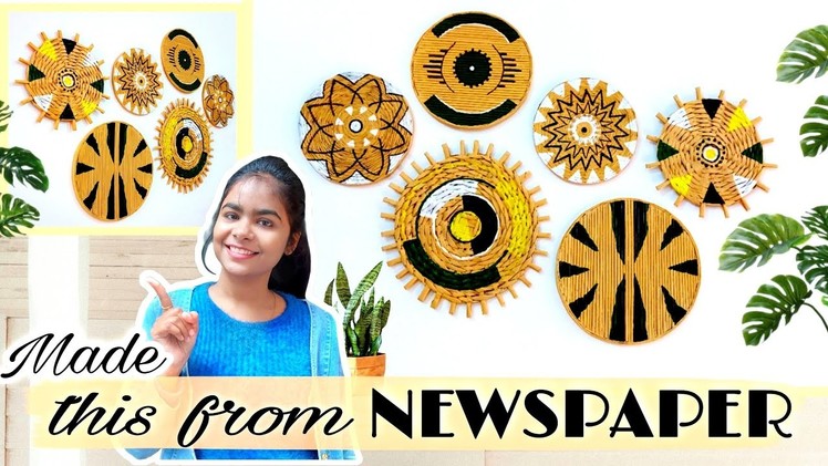 Boho Wall Decor in Rs-0 ????|  NEWSPAPER Craft ideas | Best out of Waste