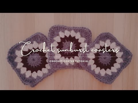 Crochet sunburst coasters. . how to crochet sunburst coasters