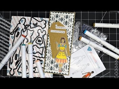 Diamond Press "Vintage Pop Out Paper Dolls" Stamps & Dies Review Tutorial! Artsy, Quirky, and Fun!!
