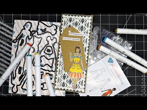 Diamond Press "Vintage Pop Out Paper Dolls" Stamps & Dies Review Tutorial! Artsy, Quirky, and Fun!!