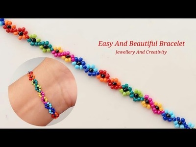Easy And Colourful Beaded Brcaelet || How To Make Easy Brcaelet || Seed Beads Bracelet