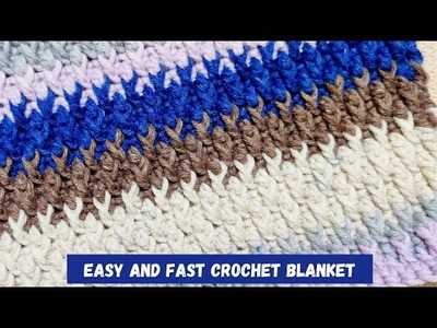 Fast and Easy Crochet Blanket with Alpine Stitch