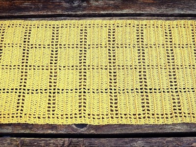 Filet Crochet Rectangular Table Runner Tutorial