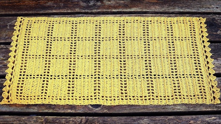 Filet Crochet Rectangular Table Runner Tutorial
