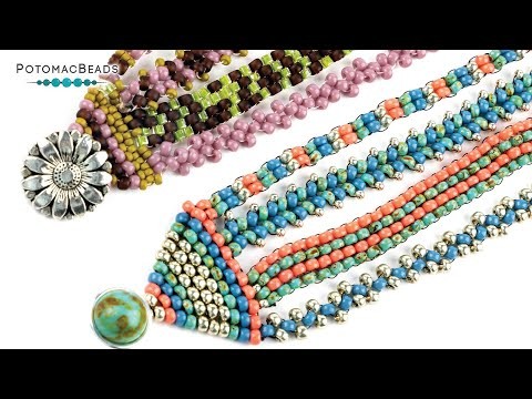 Flat Stitch Sample Bracelet - DIY Jewelry Making Tutorial by PotomacBeads