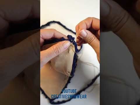 How to add lining to crochet tops and swimwear! #shorts #crochetbikini #biquinidecroche