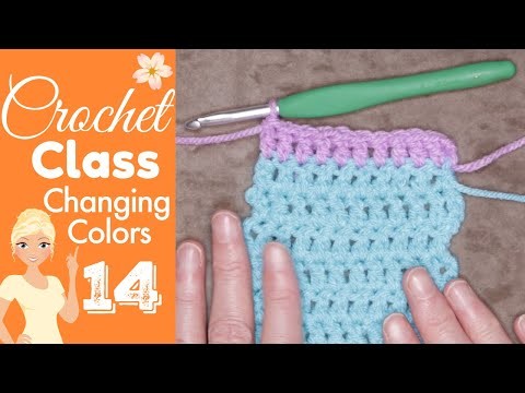 How to Change Yarn Color at the End of a Row ???? CROCHET CLASS 14  ???? Join New Yarn