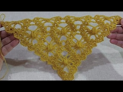 How to crochet double face shawl step by step