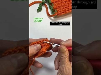 How to hdc through 3rd loop or htr in crochet #shorts
