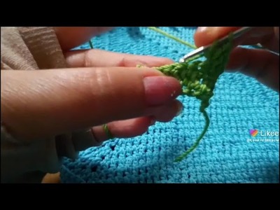 How to knit a front loop stich                        Cara buat tusukan front loop.