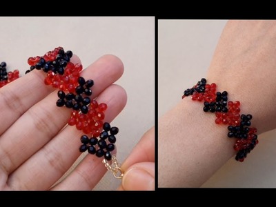 How to make beaded heart bracelet ❤????Valentine's day bracelet. simple and easy Beading tutorial